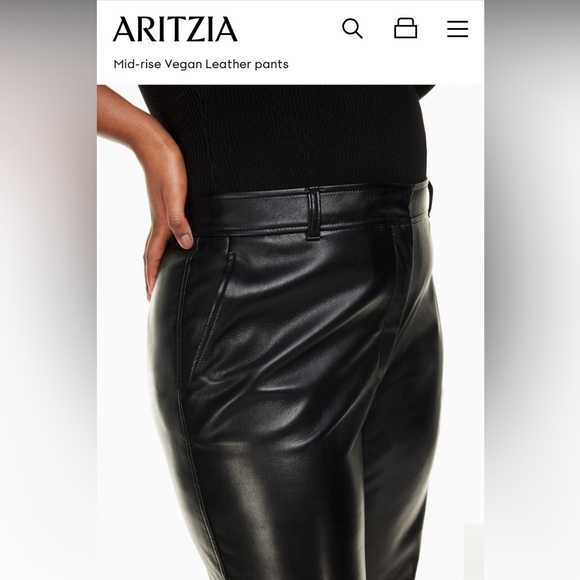 Aritzia Babaton Mid rise vegan leather pants - Picture 5 of 7